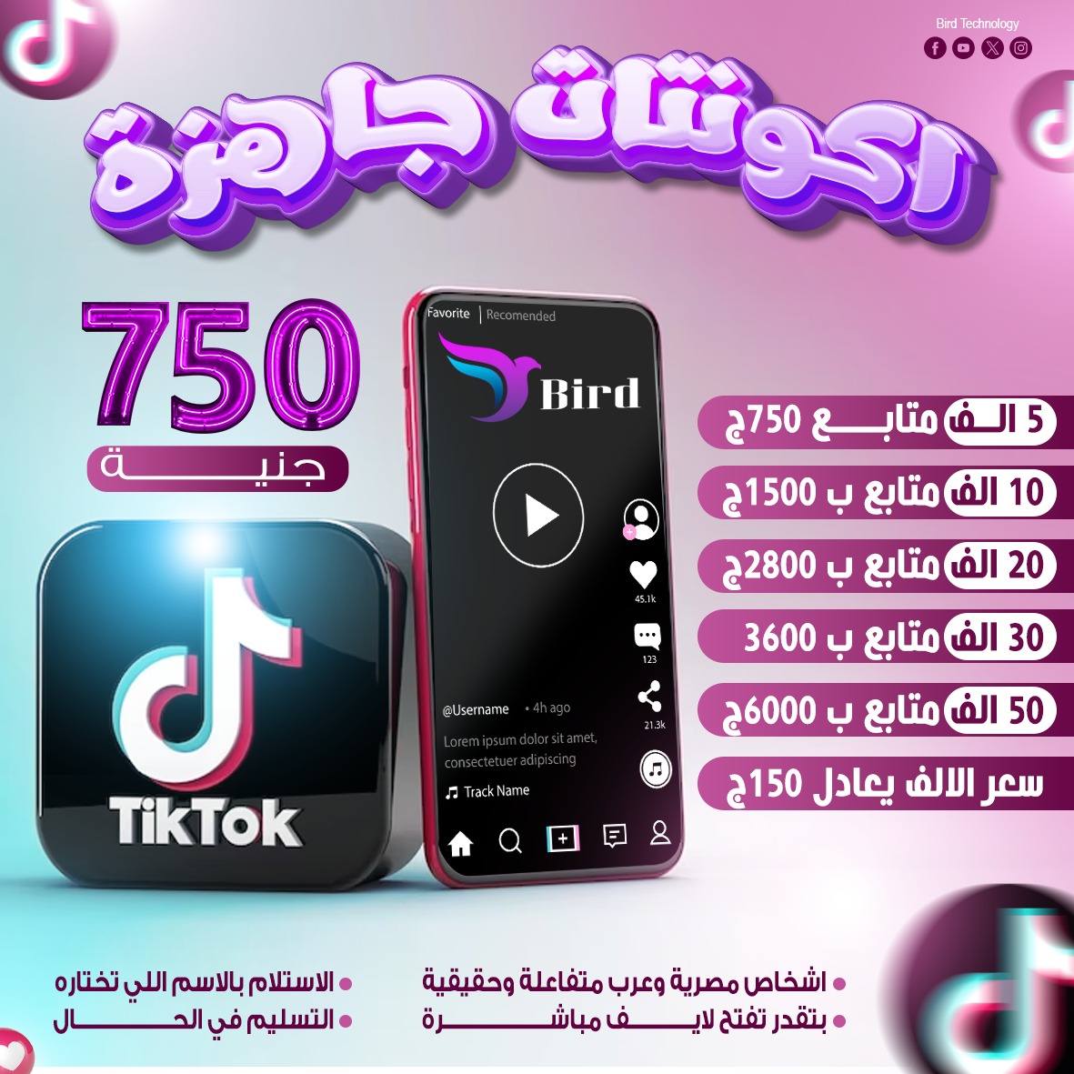 اكونتات التيك توك الجاهزة